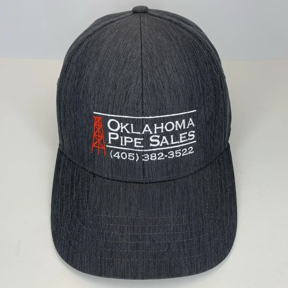 Oklahoma Pipe Sales Hat Gray OSFM Adjustable Strap Fahrenheit Baseball Cap